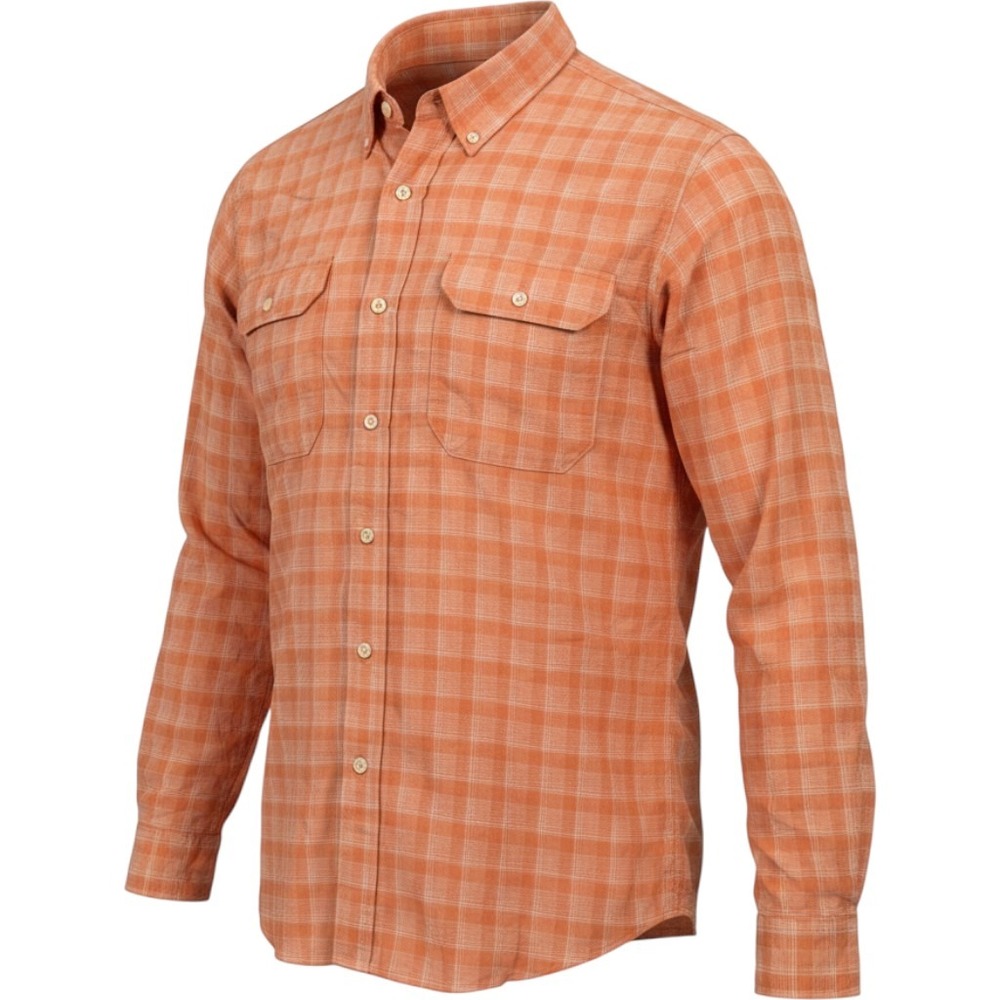 Y2K LL Bean Slightly‎ Fitted Plaid Button Down Shirt Orange Mens Large L Reg